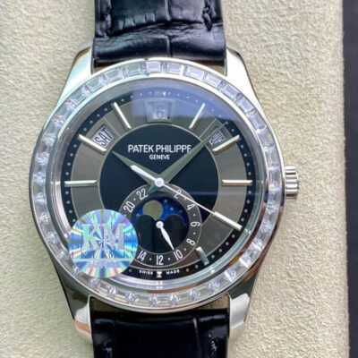 Best KM Factory Replica Patek Philippe Grand Complications 5205G Black Leather Strap For Sale – Replica Watch Wholesale