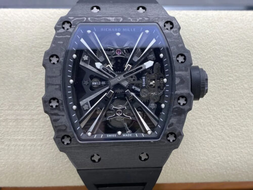 Best RM Factory Replica Richard Mille RM12-01 Tourbillon Black Rubber Strap For Sale - Replica Watch Wholesale