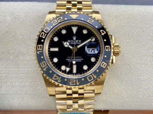 Best Clean Factory Replica Rolex GMT Master II M126718GRNR-0001 Gold Watch Strap For Sale - Replica Watch Wholesale