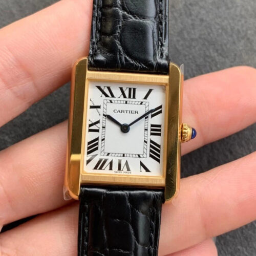 Best K11 Factory Replica Cartier Tank W5200004 Black Strap For Sale - Replica Watch Wholesale