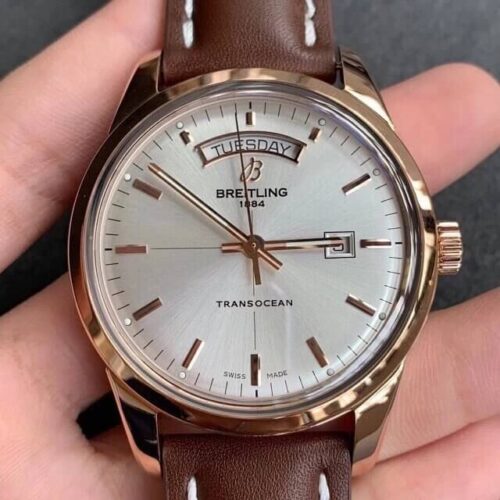 Best V7 Factory Replica Breitling Transocean R45310121G1P1 Silver Dial For Sale - Replica Watch Wholesale
