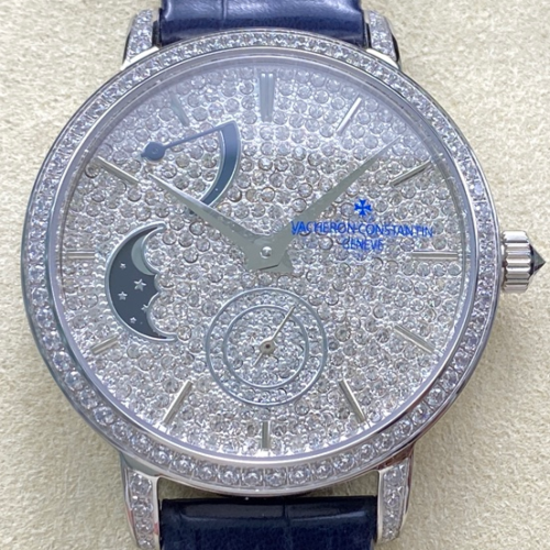 TW Factory Replica Vacheron Constantin Traditionnelle 7006T-000G-B913 Diamond-covered Dial For Sale - Replica Watch Wholesale