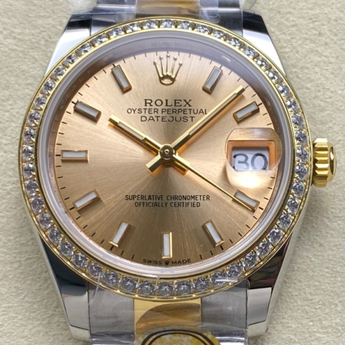 AR Factory Replica Rolex Datejust m278383rbr-0013 Gold Steel Strap For Sale - Replica Watch Wholesale