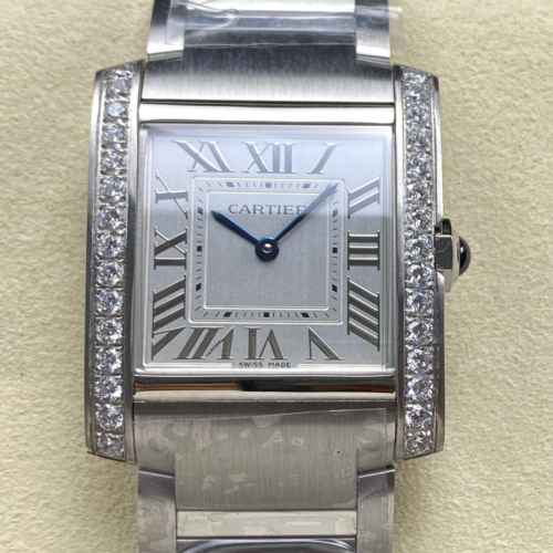 8848 Factory Replica Cartier Tank W4TA0021 Faceted Steel Crown For Sale - Replica Watch Wholesale