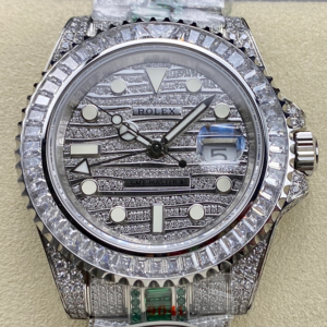 AMG Factory Replica Rolex GMT Master 116769TBR-74780B Full Diamond For Sale - Replica Watch Wholesale