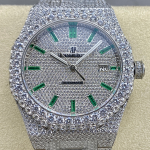 AMG Factory Replica Audemars Piguet Royal Oak 15400ST.011 Green Diamond For Sale - Replica Watch Wholesale