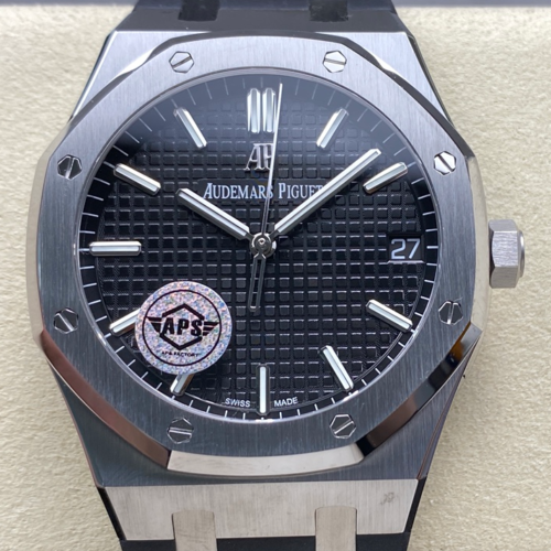APS Factory Replica AP Royal Oak 15500ST Black Strap For Sale - Replica Watch Wholesale