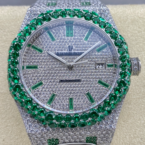 AMG Factory Replica Audemars Piguet Royal Oak 15400ST.013 Green Bezel For Sale - Replica Watch Wholesale
