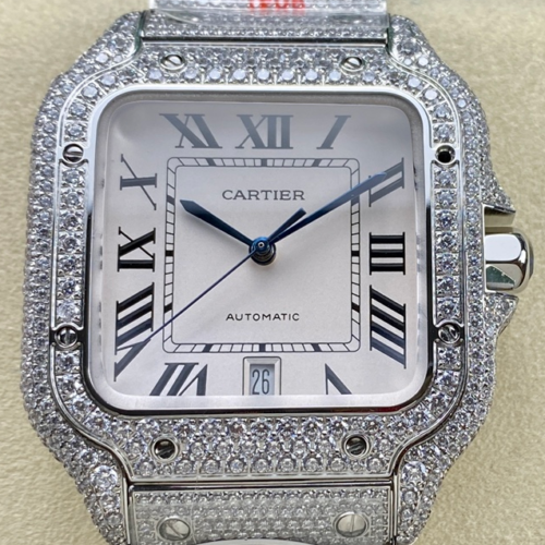 AMG Factory Replica Cartier Santos WSSA0011 Stainless Steel Bezel For Sale - Replica Watch Wholesale