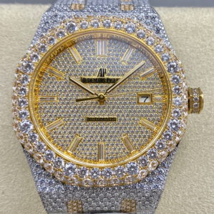 AMG Factory Replica Audemars Piguet Royal Oak 15400OR.026 Full Diamond For Sale - Replica Watch Wholesale