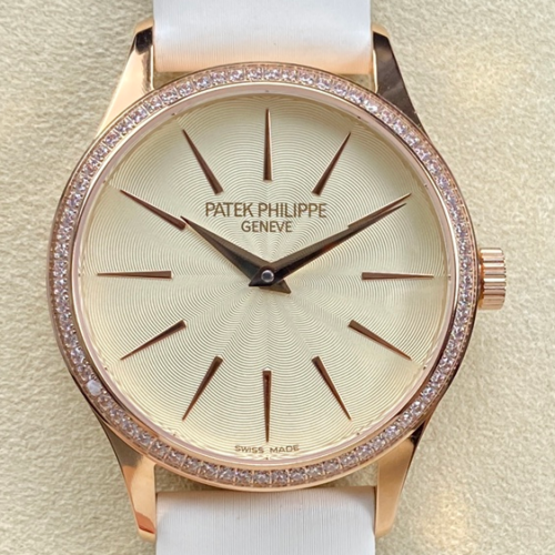 Replica Patek Philippe Calatrava 4897R-010 Pearl White Strap For Sale - Replica Watch Wholesale